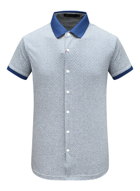 AB1464邦纳男夏季短袖衬衫 棉休闲商务上衣 灰色 时尚都市