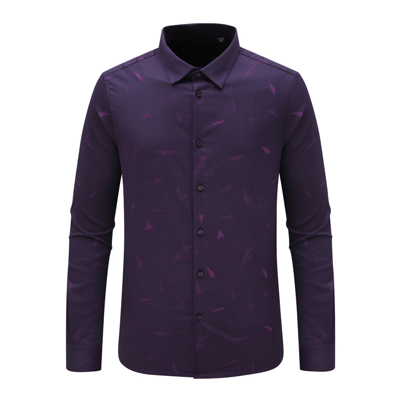 Y1350路易男式春秋长袖衬衫 绵羊毛百搭商务休闲上衣弹力