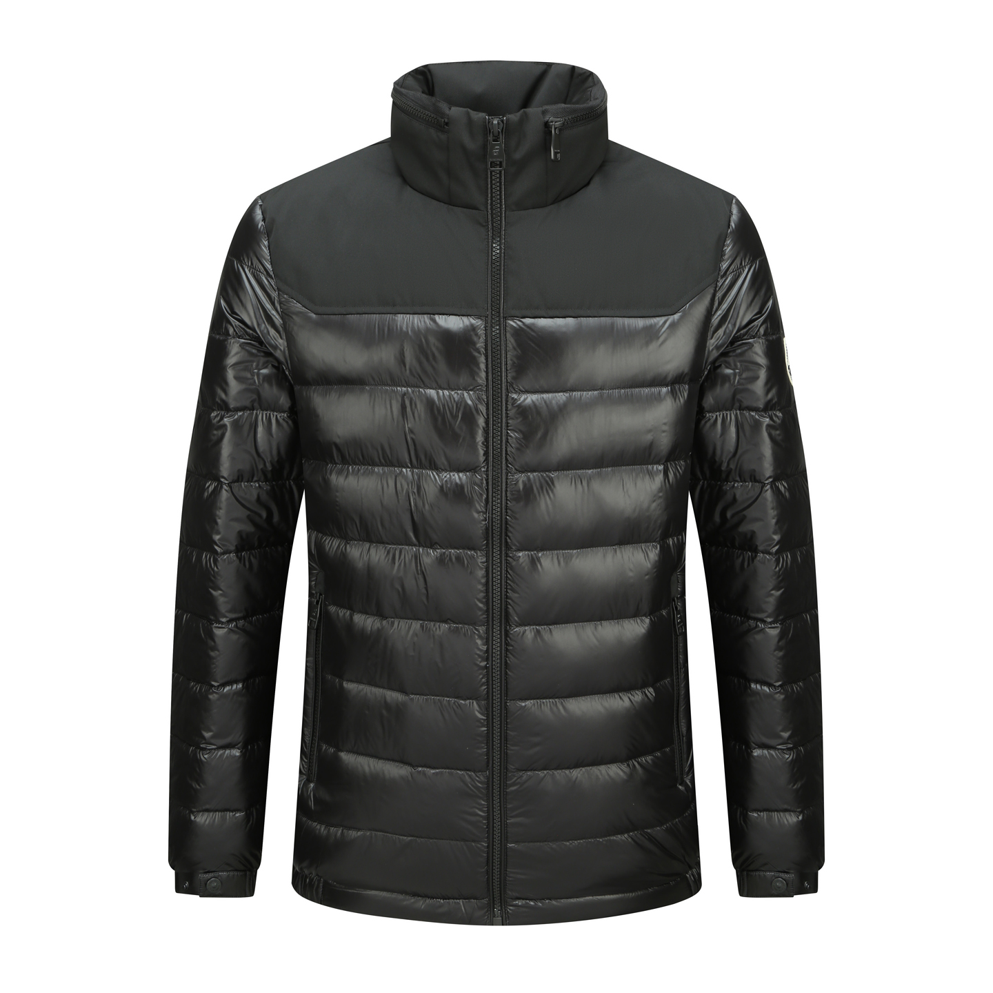 H1230卡迪男式羽绒服 鸭绒商务休闲保暖防风外套 黑色