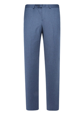 Y1507路春秋男式西裤 羊毛意大利面料中腰修身商务休闲长裤 蓝色