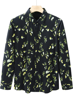 CA1038 机场货 卡春秋男式长袖衬衫 棉开衫休闲商务上衣 黑色弹力