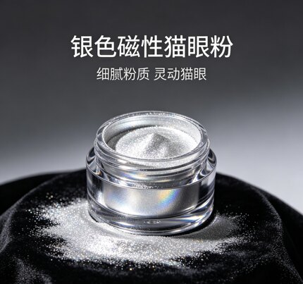 3D猫眼粉磁吸粉皮革涂料油墨立体效果猫眼磁性珠光粉彩妆美甲粉