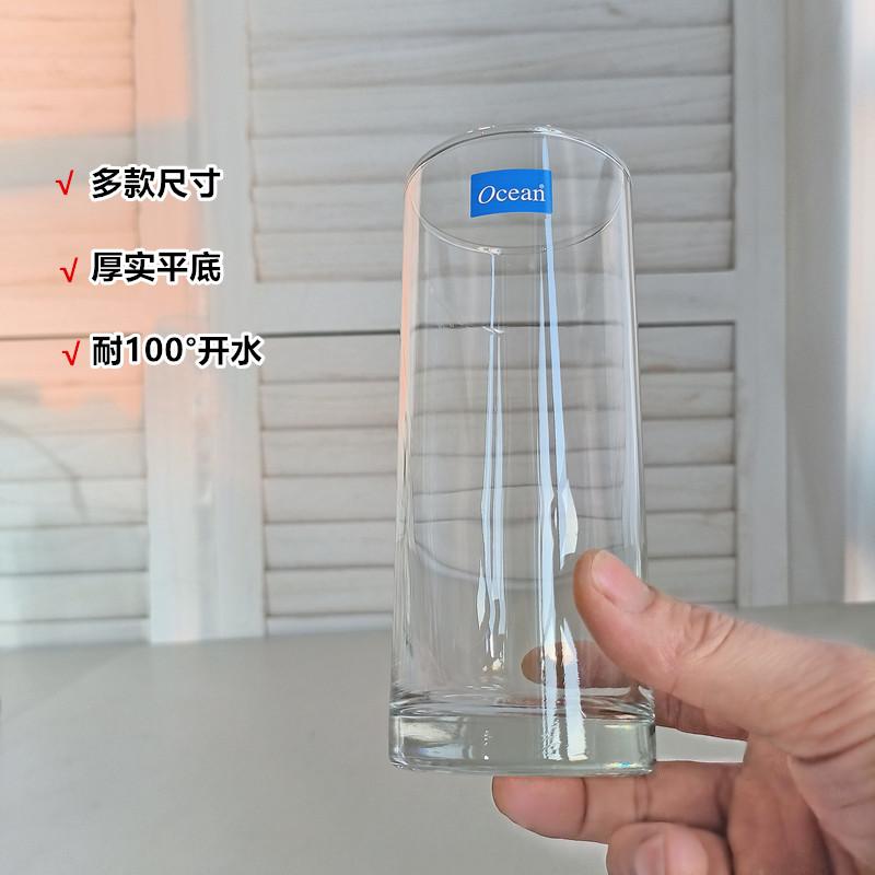 家用商用 耐冷耐热玻璃圆形直身水果茶果汁杯泡茶杯水杯鸡尾酒杯