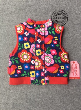 国内现货 英国高端小众Toby tiger女童花朵小鸟双面穿纯棉背心