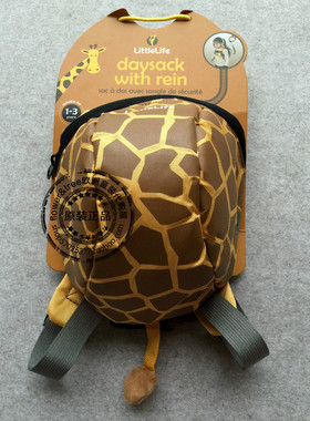 国内现货英国little家男女童儿童礼物长颈鹿立体双肩防走失书包