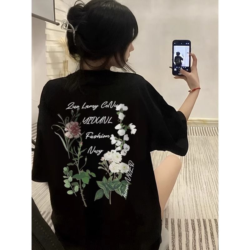 设计感小众天蓝色短袖t恤女夏季