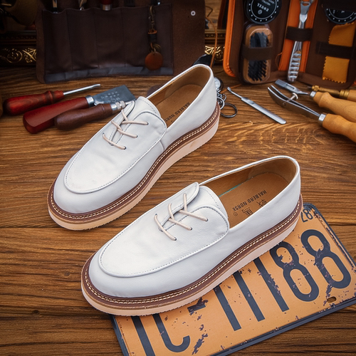 英伦乐福鞋头层牛皮懒人鞋