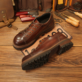 休闲大头皮鞋 男真皮潮流工装 鞋 马皮2025冬季 英伦风复古厚底德比鞋