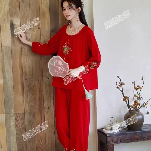 喜庆红灯笼裤2026新年款睡衣女