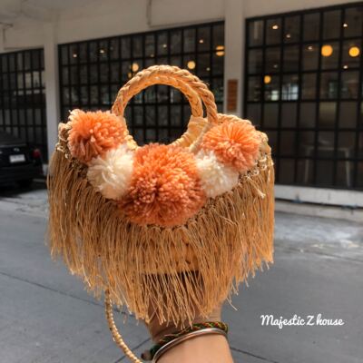 thailand泰国藤编欧美风沙滩包