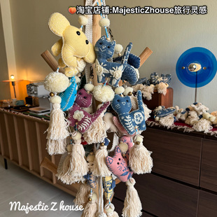 ChiangMai#泰国清迈网红手工挂件菜篮包配饰小鱼大象猫咪装饰玩偶