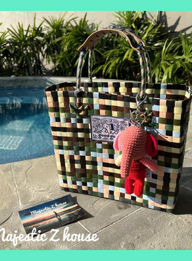 goodgoods#泰国正品网红菜篮包手工编织包大象包彩虹包小众手提包