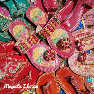 India#Handemade牛皮纯手工凉鞋Sandals印度嬉皮拖鞋波西米亚欧美