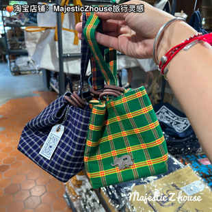 goodgoods#泰国正品格纹包手提包大象包撞色手拿包拎包民族零钱包