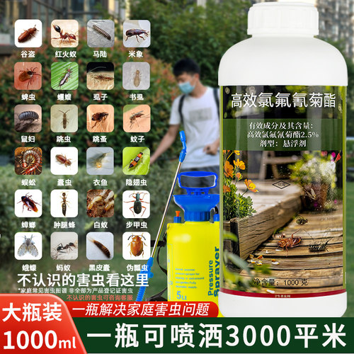 大面积灭蚊子药水高效氯氟氰菊酯杀虫剂防除马陆潮虫蟑螂药喷雾剂