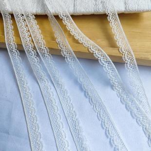 本色精细棉线蕾丝睫毛花边DIY服装 漂白 辅料 黑 宽1.1cm米白