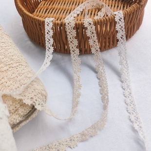 饰材料 装 宽1cm细线蕾丝米白 本色棉线蕾丝花边辅料娃衣洛丽塔服装