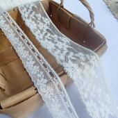 宽2.4 4.3cm轻薄米白色平替仿法蕾锦棉棉线蕾丝花边娃衣服装 辅料