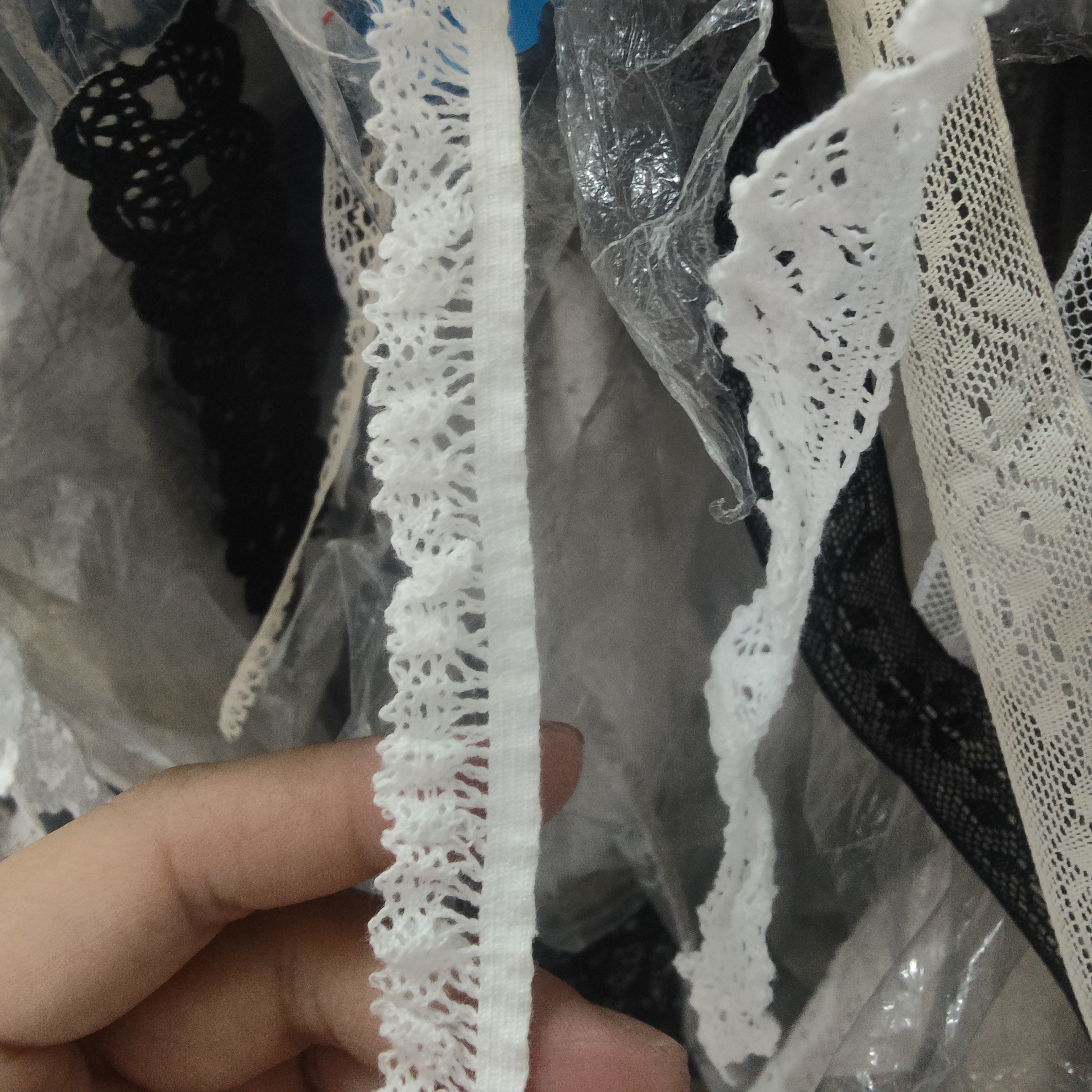 宽1.8cm米白色棉线弹力带宽边橡筋蕾丝花边DIY娃衣bbd服装辅料