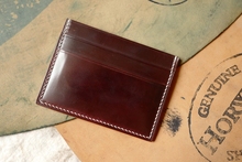 美国Horween 霍尔文马臀皮 车钥匙 卡包 卡套纯手工定制 酒红色