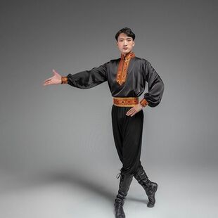 维族服装舞蹈服演出服男练功服练习考级少数民族新疆维吾尔族成人