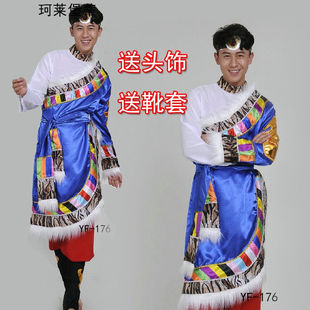 新款男士藏族舞蹈演出服饰藏蒙古族服装男装藏族舞台