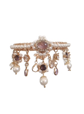 汉服流苏手镯臂镯宫廷古风锆石稀土玻璃紫水晶珍珠手镯lolita配饰