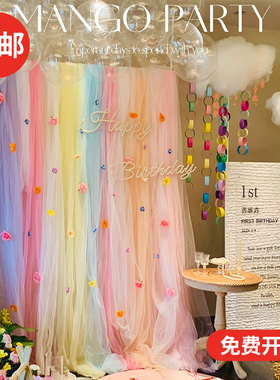 仙女雾纱网纱布料柔软手工diy纯色头纱透明薄纱装饰服装面料ins