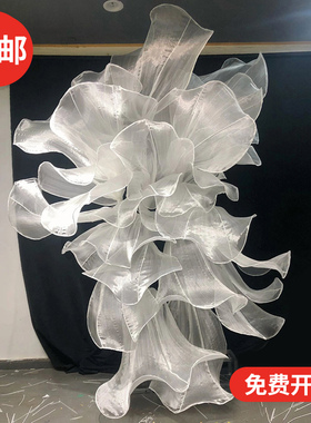 珠光纱褶皱风琴纱布料百褶肌理可塑创意压褶手工纱造型背景装饰纱