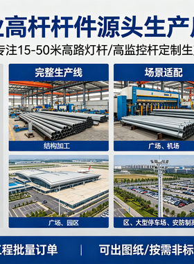 【专做高灯杆】40米高摄像机球机爬梯监控立杆路灯杆