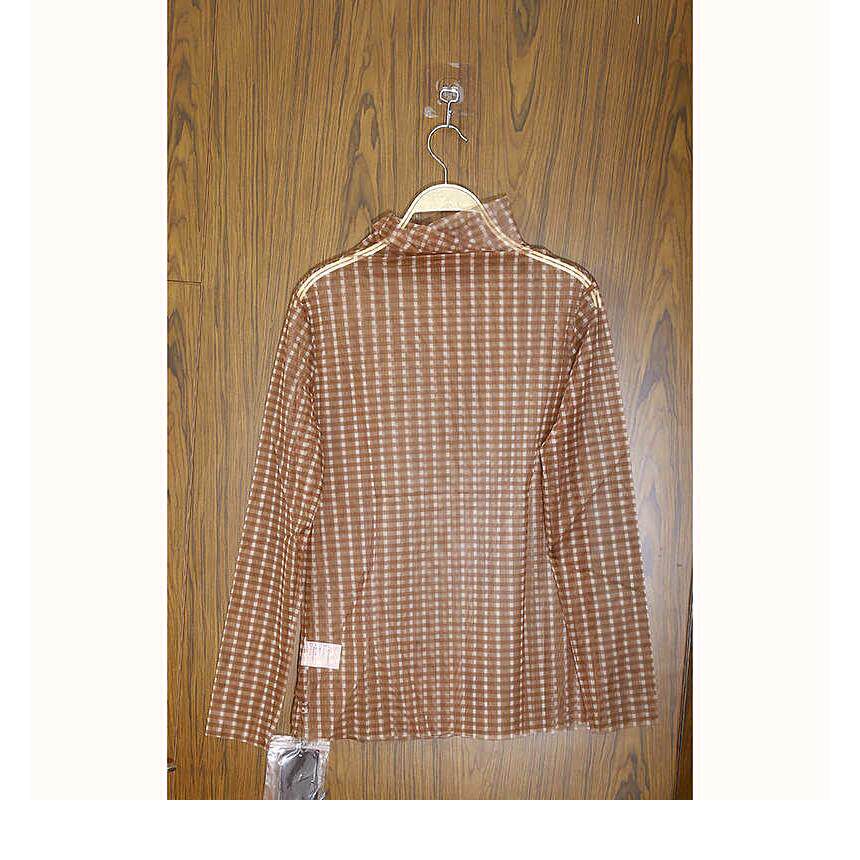 春夏款 撤柜品牌 姚L*系列 微透薄款打底格子长袖上衣女833319172