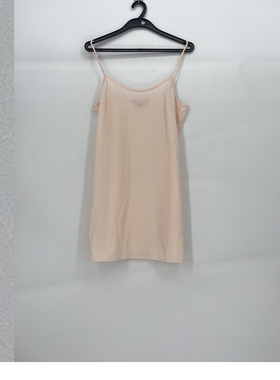 春夏款 撤柜品牌  香T卡 粉色无弹百搭打底吊带连衣裙女28103