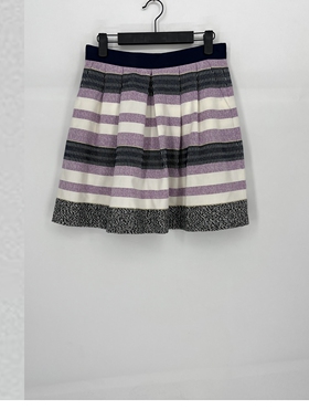 夏款 撤柜品牌 贝系列 优雅条纹减龄A字半身裙女70007