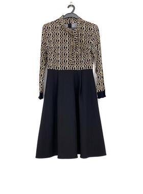 春秋款 撤柜品牌 幕T丽系列 撞色拼接收腰气质款连衣裙女60630