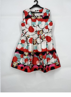 春夏季 台湾品牌裘*诺 复古无袖气质a字裙 高腰显瘦连衣裙62102E1