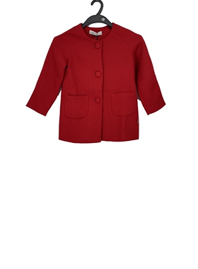 春秋款 JOJ**久童装 圆领单排扣红色外套女童 25350157