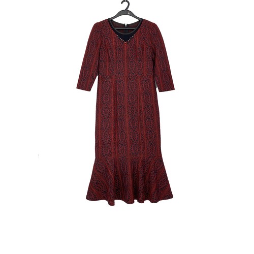 优雅大气提花长款连衣裙女