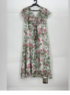 夏款 撤柜品牌 莫L凯L系列 一片式开衫印花舒适连衣裙女160001