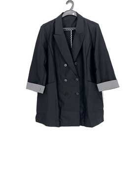 春秋款 撤柜品牌 姚L*系列 拼接七分袖休闲小西装外套女9211