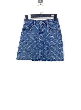 春夏款 撤柜品牌 飘L系列  纯棉休闲水洗修身牛仔半身裙女15055