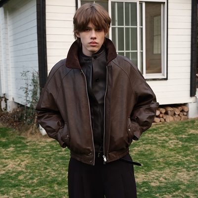 HOPECONCEPT被皮衣硬控的季节 奢感老钱90鹅绒皮衣羽绒服#AW05582