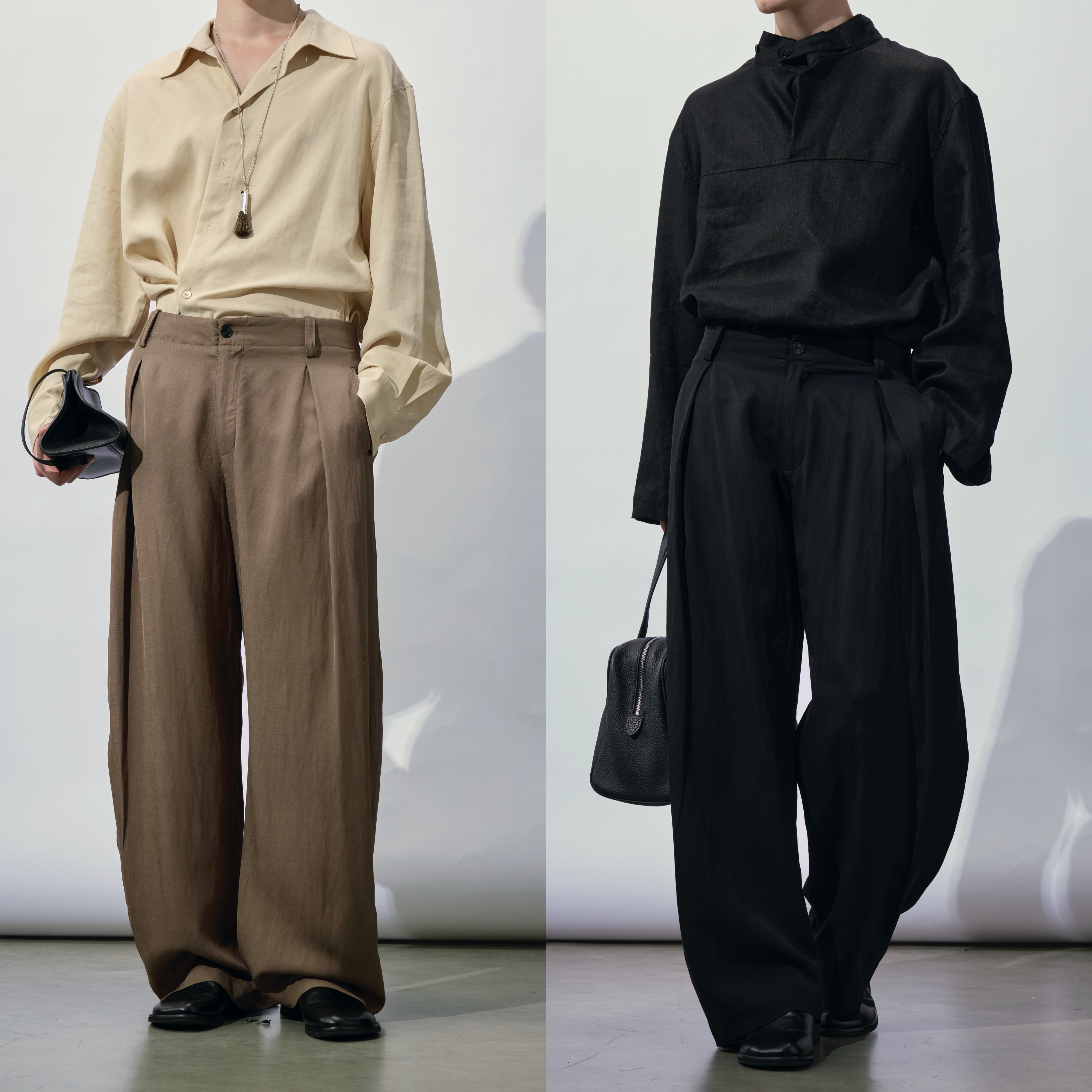 HOPECONCEPT 极简高智 老钱风松弛感通勤亚麻透气垂感西裤#25205