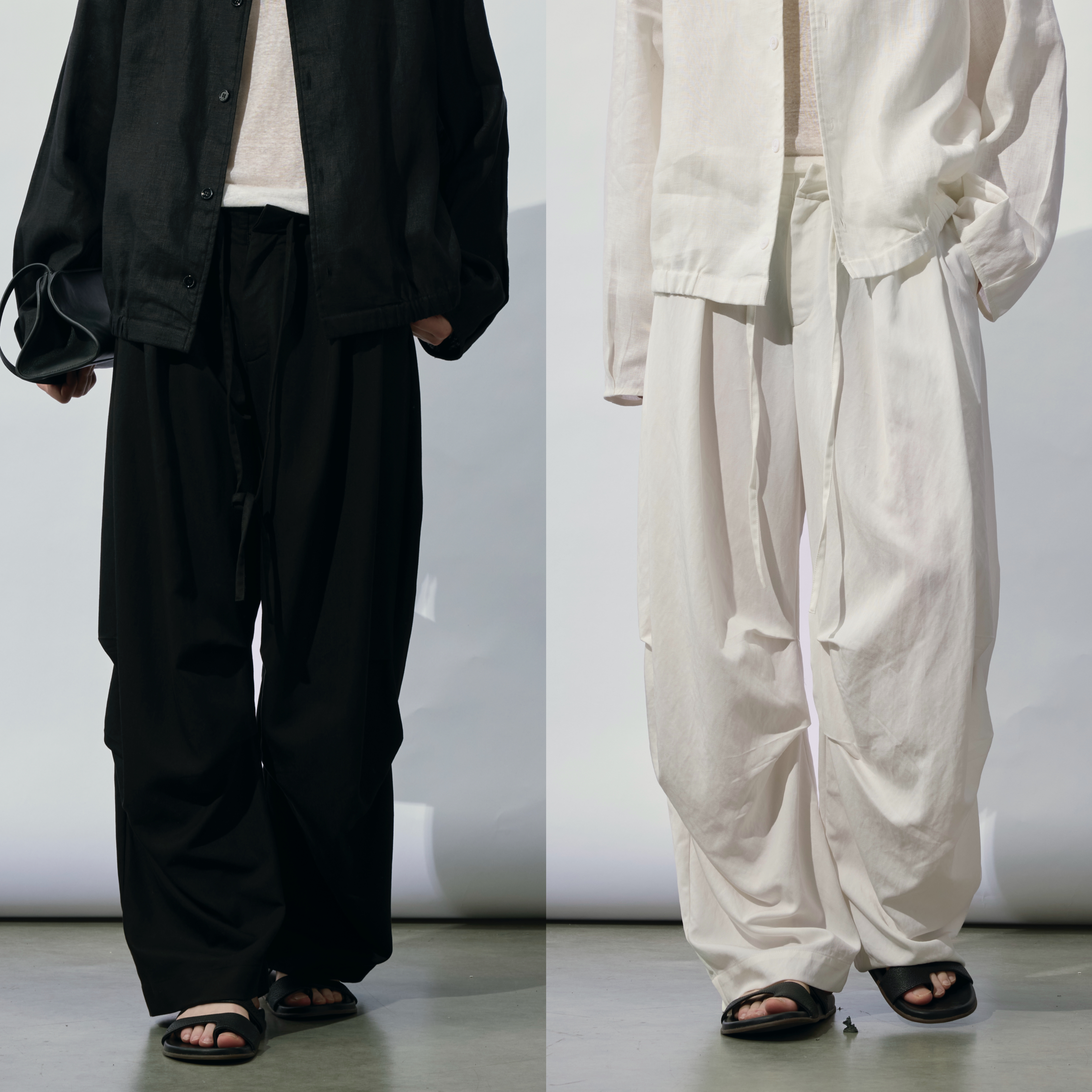 HOPECONCEPT悠然假日 松弛慵懒风设计感褶皱阔腿百搭气球裤#25203