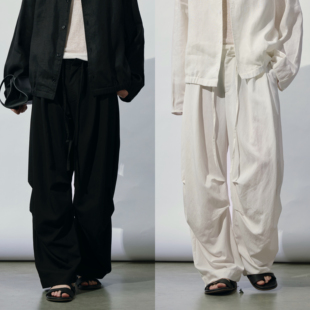 HOPECONCEPT悠然假日 25203 松弛慵懒风设计感褶皱阔腿百搭气球裤