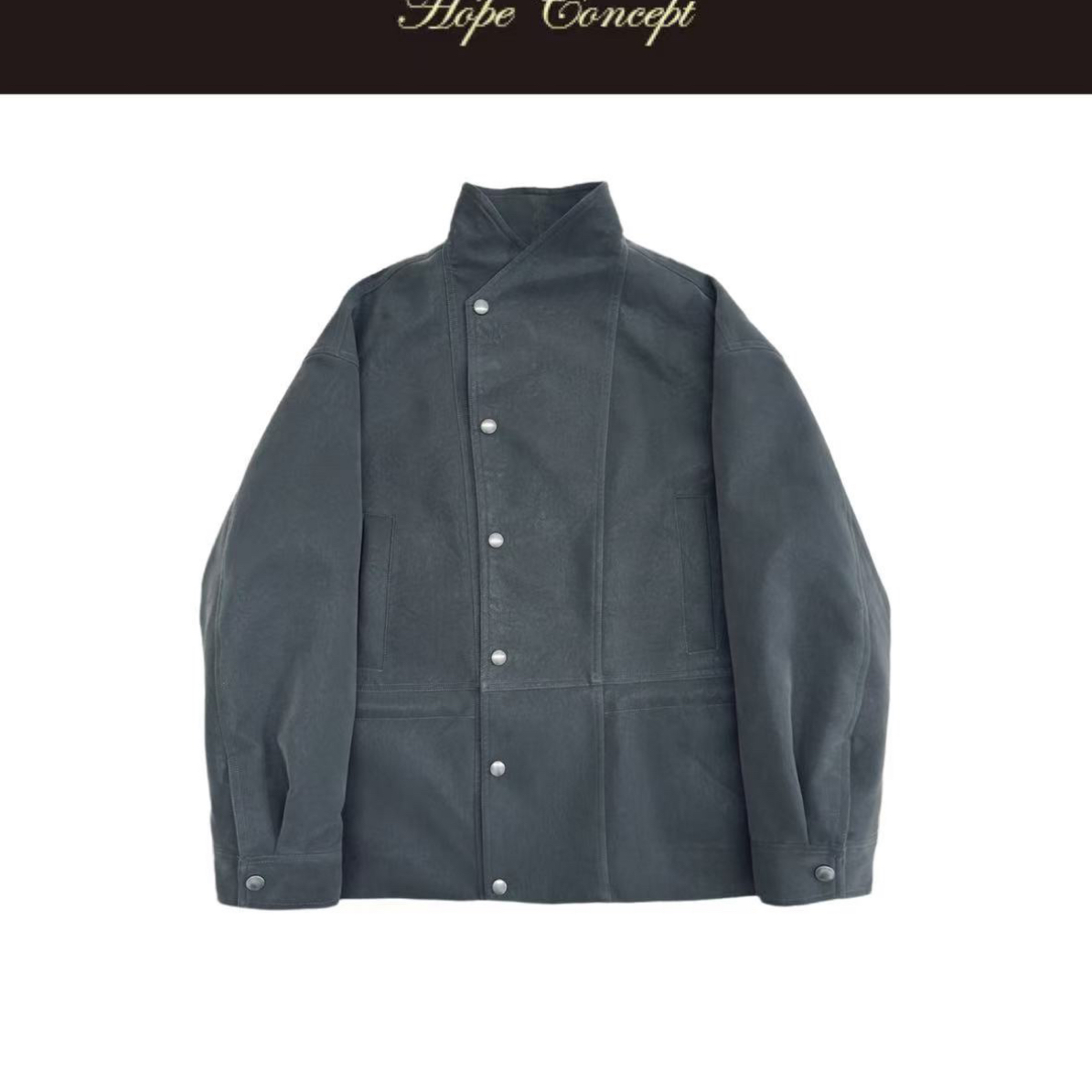 HOPE CONCPET摩登灵感复古环保麂皮绒夹棉百搭收腰廓形夹克25469