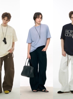 HOPECONCEPT搭遍所有复古分割设计百搭时髦松弛花边工装裤#24319