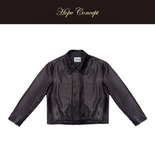 HOPECONCEPT私服琥珀流光 25426 row简约精致摩登复古绵羊皮皮衣