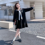 现货！2026春装新款学院风海军领廓形连衣裙278-8830-P140K228，女装连衣裙，三七家
