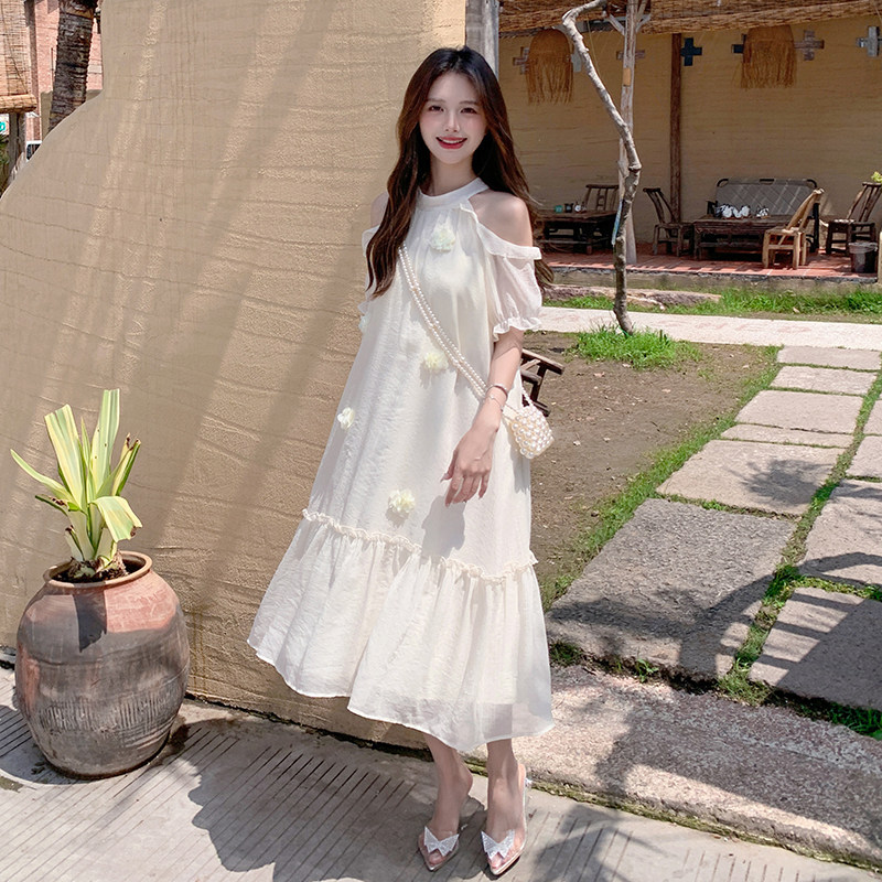 现货！26夏装新款度假风露肩仙女连衣裙278-3711-P120-K178，女装连衣裙，三七家