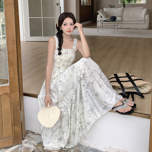 现货！26夏装度假风水墨花型少女感连衣裙278-3722-P110-K168图片